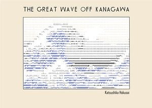Die große Welle vor Kanagawa (Ascii-Kunst)
