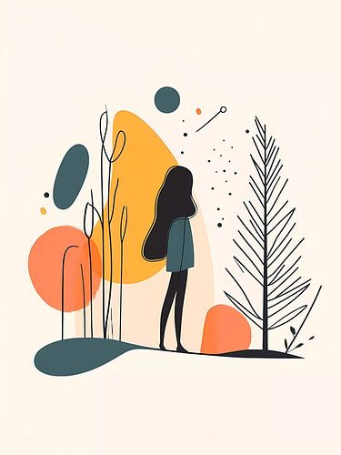 Verdwaald in het kleurrijke bos