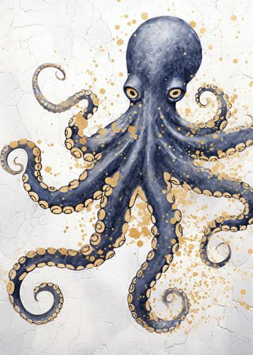 Décor abstrait pieuvre or
