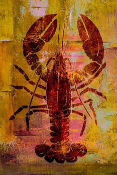 Kreeft schilderij. Rood.