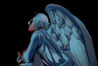 Angel looking upwards