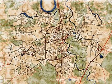 Kaart van Dessau-Roßlau in de stijl 'Serene Summer' van Maporia