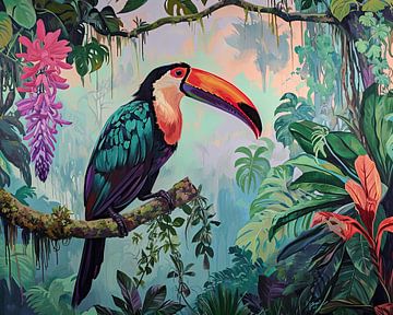 Peinture d'un toucan sur Caprices d'Art