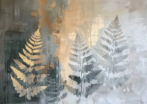 Modern Bladeren Tuin Schilderij