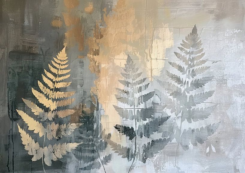 Modern Bladeren Tuin Schilderij van Bloemen Studio