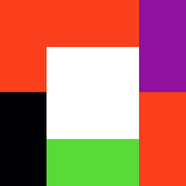 Hedendaagse minimalistische, geometrische abstracte kunst, levendige tinten, kleurrijk van Online Arts