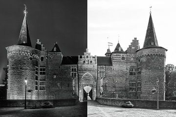 Schloss Helmond bei Tag und Nacht