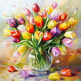 Bunter Tulpenstrauß von Jacky