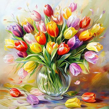 Kleurrijk Tulpen Boeket van Jacky