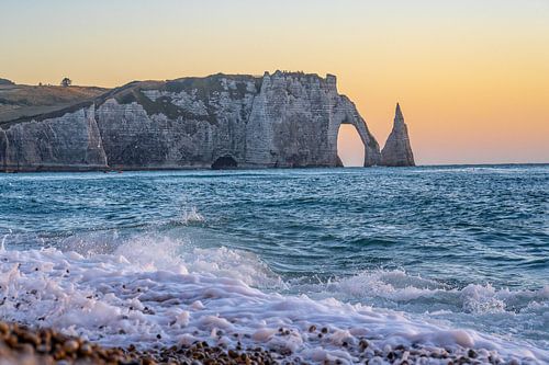 A view of the sea and the rocks of Etretat