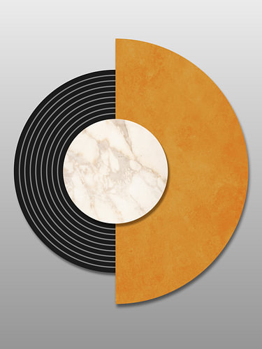 Abstract, geometric, minimalist art in earthy tones.