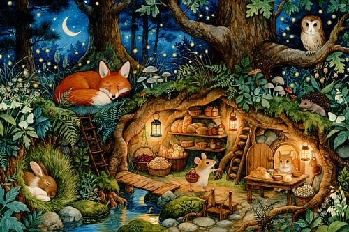 Woodland Friends – Sleeping Fox at the Secret Mouse House