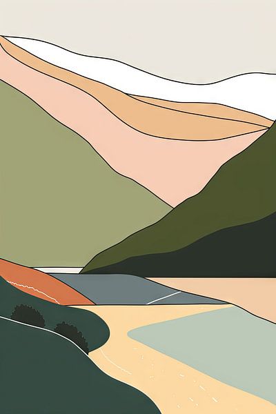 Abstract landschap van Poster Art Shop