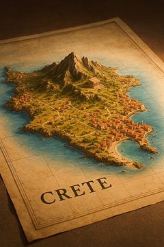 Crete Island 3D Map – Knossos & Landscape Wall Art by Travel Shop