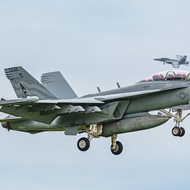 Landende U.S. Navy Boeing EA-18G Growler. van Jaap van den Berg