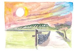 Fantastique coucher de soleil Pennine Way sur le National Trail en Angleterre