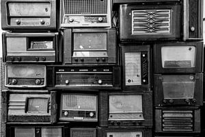 Radio rétro'en noir et blanc