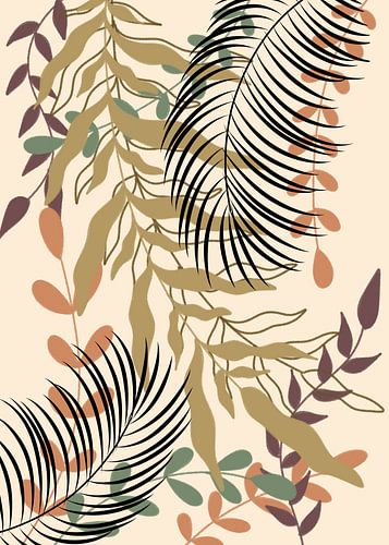 Schwarze Linienkunst von üppig von Gisela - Art for you