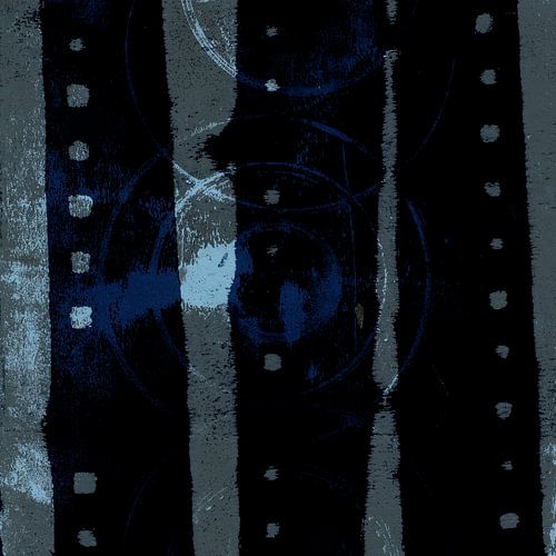 Moderne abstracte kunst. Geometrische vormen in zwart, grijs, blauw