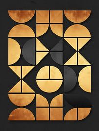 Bauhaus stijl: Modern Geometrisch  in Zwart en Goud van STUDIO ARTSY