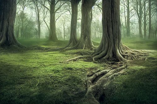 Wortels van een oude boom Illustratie 01