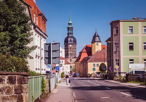 Marktplein met stadhuis van Bad Schandau in Saksen