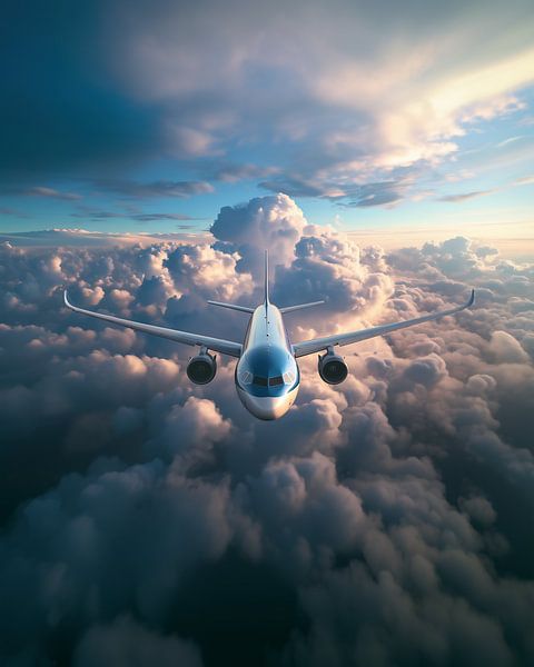 Elegantes Flugzeug im Himmel von fernlichtsicht