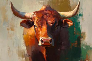 Majestueuze stier in zacht licht van Poster Art Shop