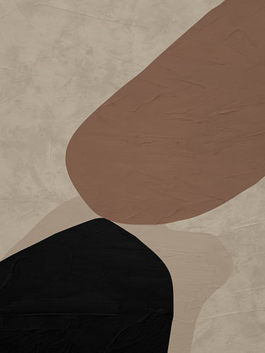 Abstract, organic-geometric modern art in earth tones