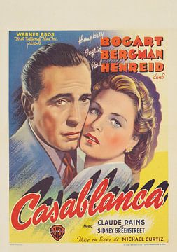 Humphrey Bogart, Filmposter Casablanca (1942) von Bridgeman Images