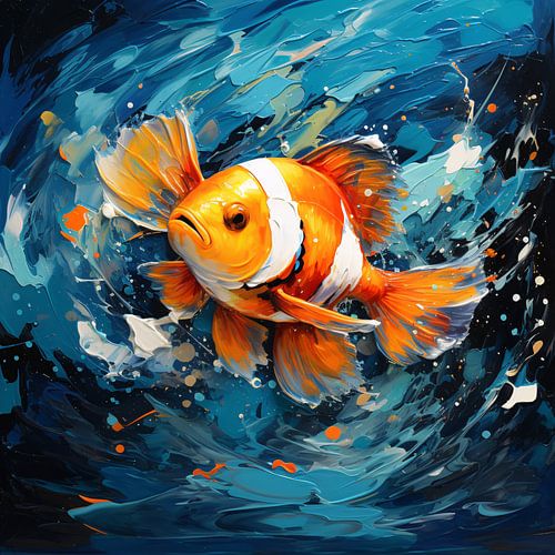 Finding Nemo: Kleurrijke Clownvis Abstract