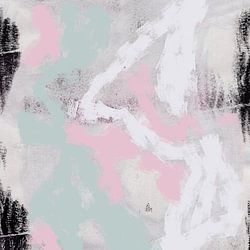 Formes abstraites modernes aux couleurs pastel : rose, menthe et blanc