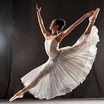 Balletdanseres in een witte jurk van M. Wessels