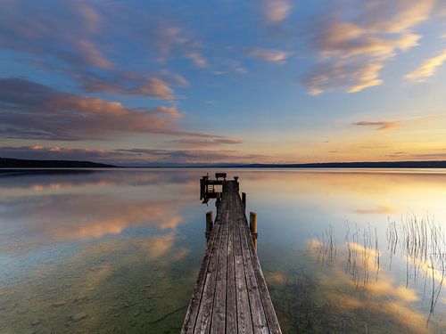 Dreamlike sunset at lake Ammersee