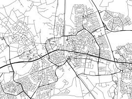 Kaart van Helmond in Zwart Wit van De Kaartenwinkel