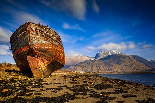 vieux naufrage sur la plage de Fort William en Ecosse