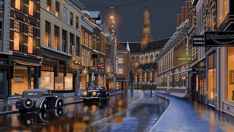 Haarlem Zijlstraat après la pluie par Linda van Kleef