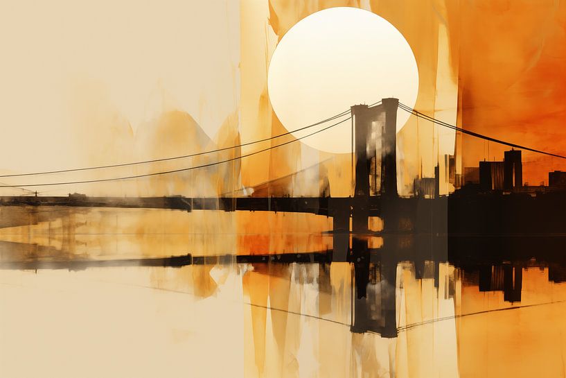 Zonsondergang NewYork, Abstract van Caroline Guerain