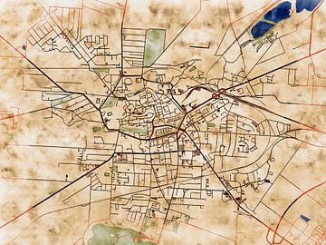 Karte von Halberstadt im stil 'Serene Summer' von Maporia