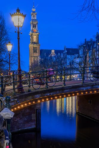 Blauwe uurtje op de Prinsengracht in Amsterdam