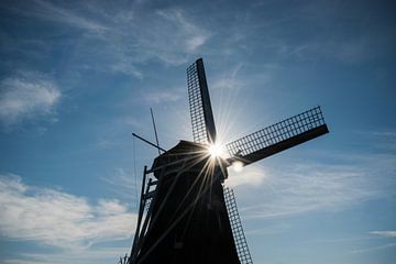 Holländische Windmühle mit Hintergrundbeleuchtung