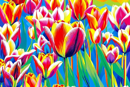 Tulpen (02) met Levendige heldere kleuren