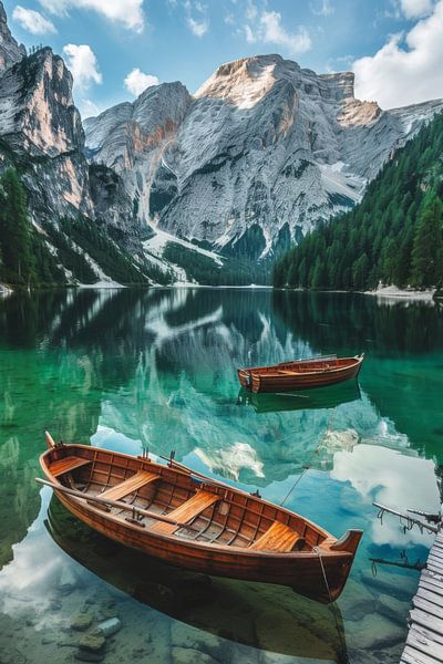 Lac de montagne dans les Dolomites par Poster Art Shop