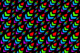 Farbenfrohes geometrisches Quill-Muster ohne Naht von mei suseno