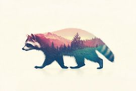 Fantasie van een wasbeer van Poster Art Shop