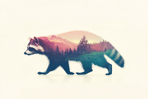 Fantasy of a raccoon