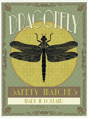 Dragonfly Safety Matches Matchbox Made in Holland