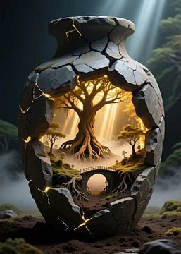 Abstract Art Object Vase – Modern Surreal Decoration