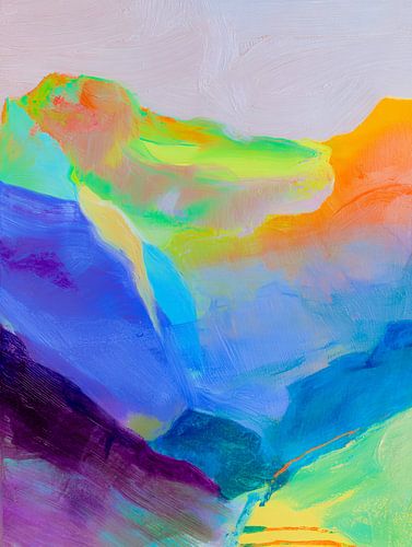 Paysage abstrait et onirique aux couleurs douces