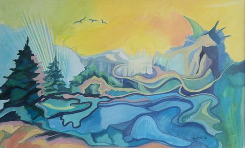 Paysage de rêve en couleur et en lumière